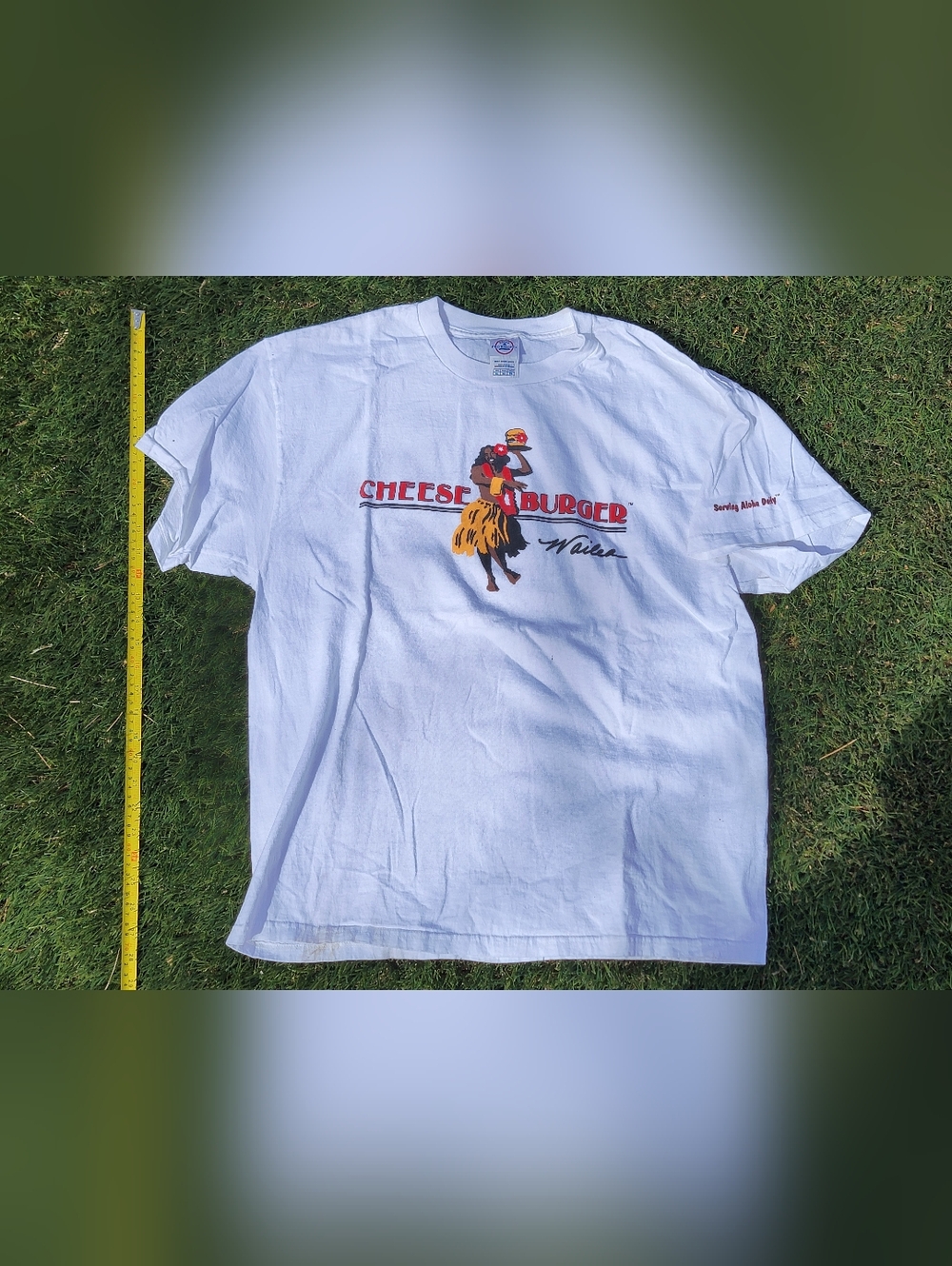 Cheeseburger Waikiki White Vintage T-Shirt